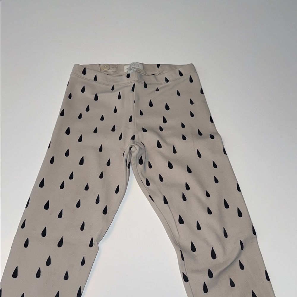 Arket Cream Pants with Black Pattern